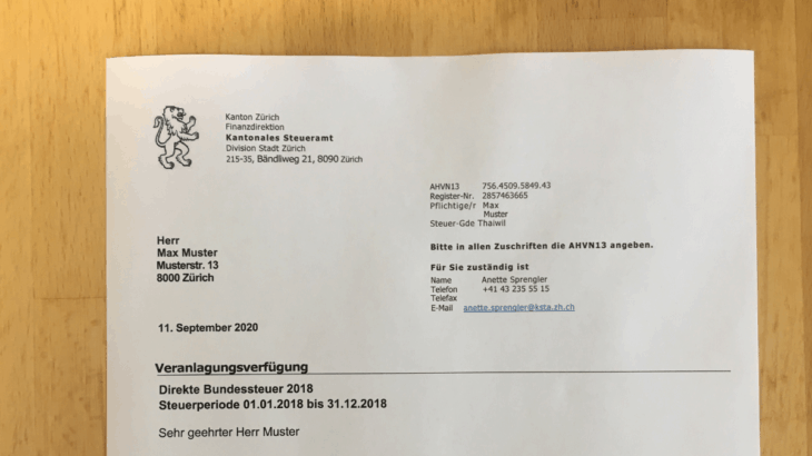 Veranlagungsverfügung